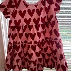 Hanna Andersson Toddler Girls 2T Pink and Red Hearts Dress